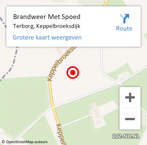 Locatie op kaart van de 112 melding: Brandweer Met Spoed Naar Terborg, Keppelbroeksdijk op 17 juni 2021 01:53