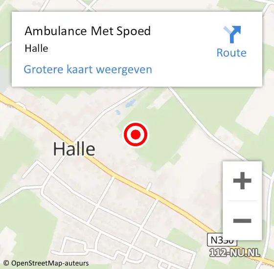 Locatie op kaart van de 112 melding: Ambulance Met Spoed Naar Halle op 17 juni 2021 02:27