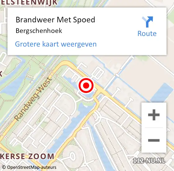 Locatie op kaart van de 112 melding: Brandweer Met Spoed Naar Bergschenhoek op 17 juni 2021 03:17