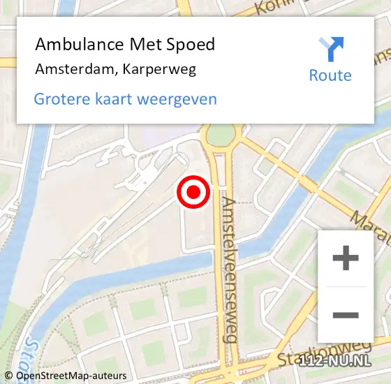 Locatie op kaart van de 112 melding: Ambulance Met Spoed Naar Amsterdam, Karperweg op 17 juni 2021 03:23