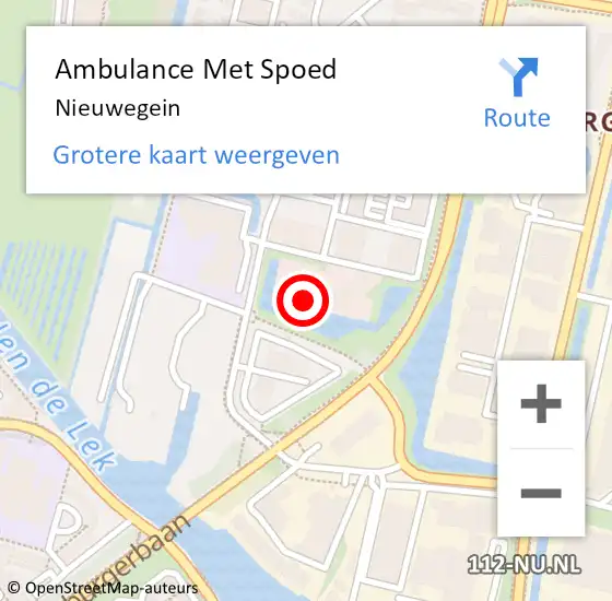 Locatie op kaart van de 112 melding: Ambulance Met Spoed Naar Nieuwegein op 17 juni 2021 03:33