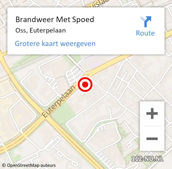 Locatie op kaart van de 112 melding: Brandweer Met Spoed Naar Oss, Euterpelaan op 17 juni 2021 03:57