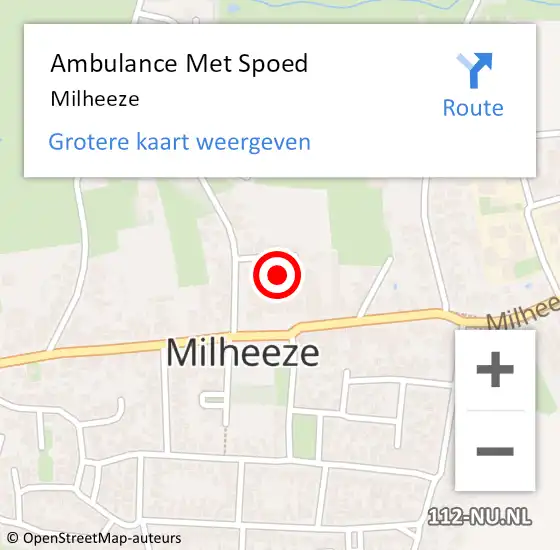 Locatie op kaart van de 112 melding: Ambulance Met Spoed Naar Milheeze op 17 juni 2021 04:11