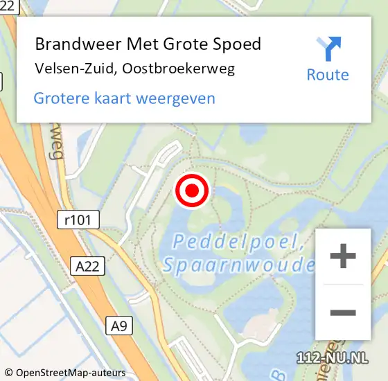 Locatie op kaart van de 112 melding: Brandweer Met Grote Spoed Naar Velsen-Zuid, Oostbroekerweg op 17 juni 2021 04:53