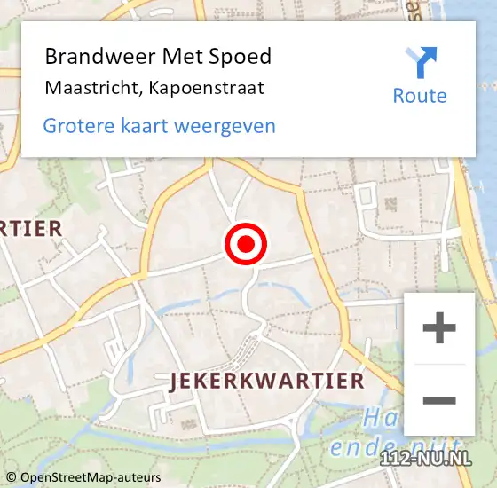 Locatie op kaart van de 112 melding: Brandweer Met Spoed Naar Maastricht, Kapoenstraat op 17 juni 2021 06:12