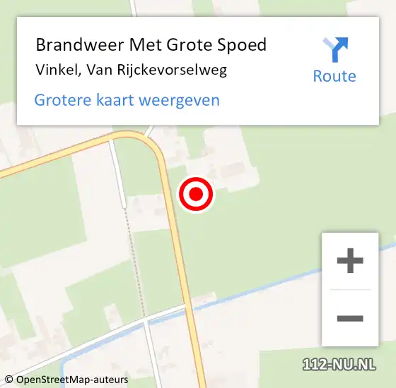 Locatie op kaart van de 112 melding: Brandweer Met Grote Spoed Naar Vinkel, Van Rijckevorselweg op 17 juni 2021 06:15