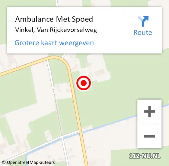 Locatie op kaart van de 112 melding: Ambulance Met Spoed Naar Vinkel, Van Rijckevorselweg op 17 juni 2021 06:17