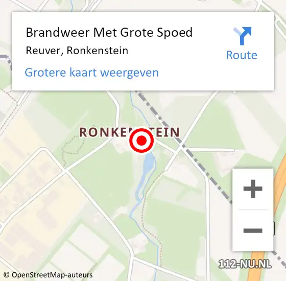 Locatie op kaart van de 112 melding: Brandweer Met Grote Spoed Naar Reuver, Ronkenstein op 17 juni 2021 06:34