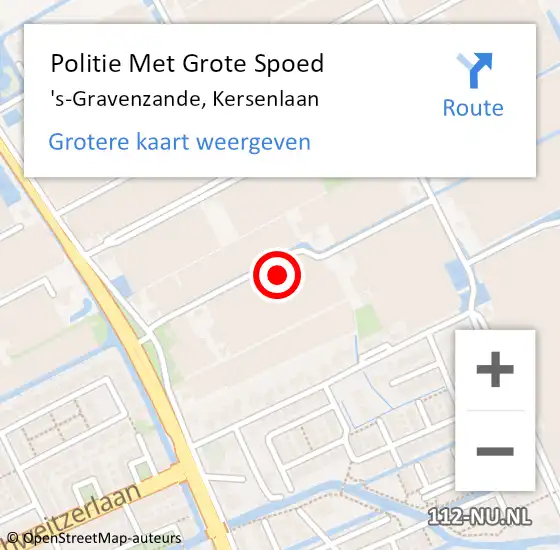 Locatie op kaart van de 112 melding: Politie Met Grote Spoed Naar 's-Gravenzande, Kersenlaan op 17 juni 2021 06:55