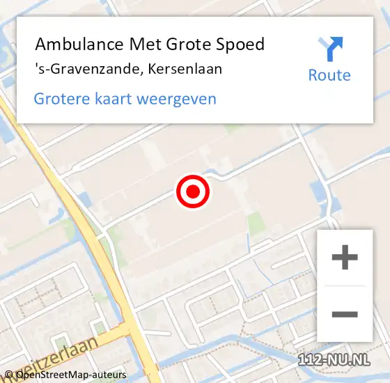 Locatie op kaart van de 112 melding: Ambulance Met Grote Spoed Naar 's-Gravenzande, Kersenlaan op 17 juni 2021 06:56