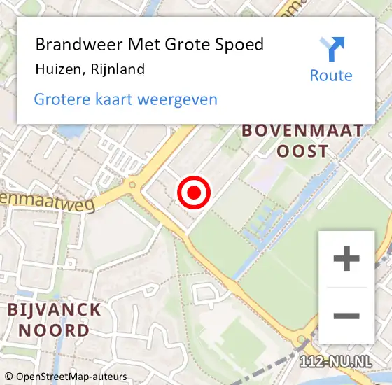 Locatie op kaart van de 112 melding: Brandweer Met Grote Spoed Naar Huizen, Rijnland op 13 juni 2014 14:29