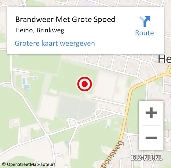 Locatie op kaart van de 112 melding: Brandweer Met Grote Spoed Naar Heino, Brinkweg op 17 juni 2021 07:58