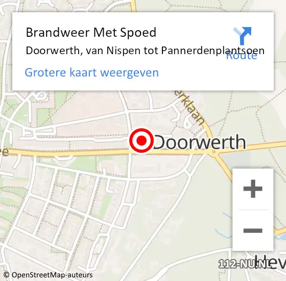 Locatie op kaart van de 112 melding: Brandweer Met Spoed Naar Doorwerth, van Nispen tot Pannerdenplantsoen op 17 juni 2021 08:17