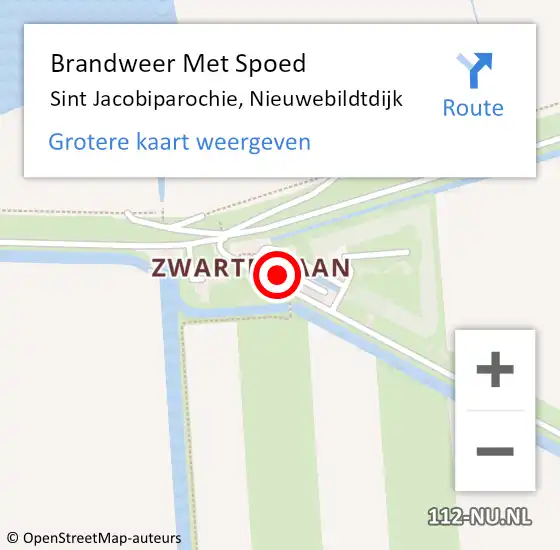 Locatie op kaart van de 112 melding: Brandweer Met Spoed Naar Sint Jacobiparochie, Nieuwebildtdijk op 17 juni 2021 08:18