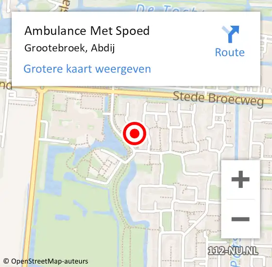 Locatie op kaart van de 112 melding: Ambulance Met Spoed Naar Grootebroek, Abdij op 17 juni 2021 08:22