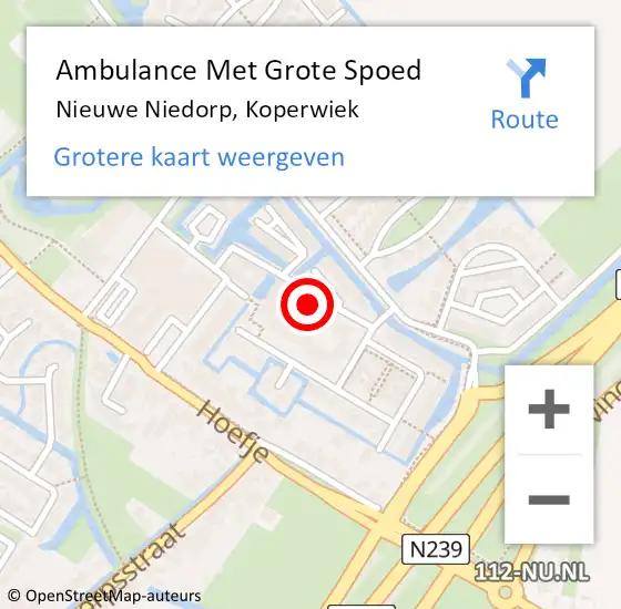 Locatie op kaart van de 112 melding: Ambulance Met Grote Spoed Naar Nieuwe Niedorp, Koperwiek op 17 juni 2021 08:31