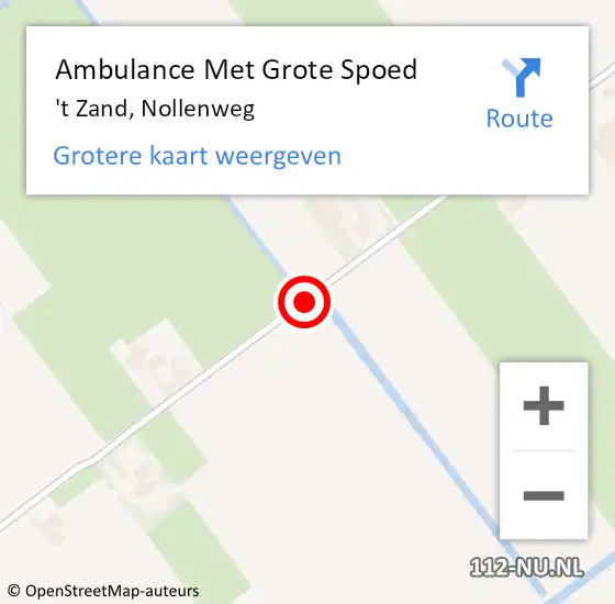 Locatie op kaart van de 112 melding: Ambulance Met Grote Spoed Naar 't Zand, Nollenweg op 17 juni 2021 08:41