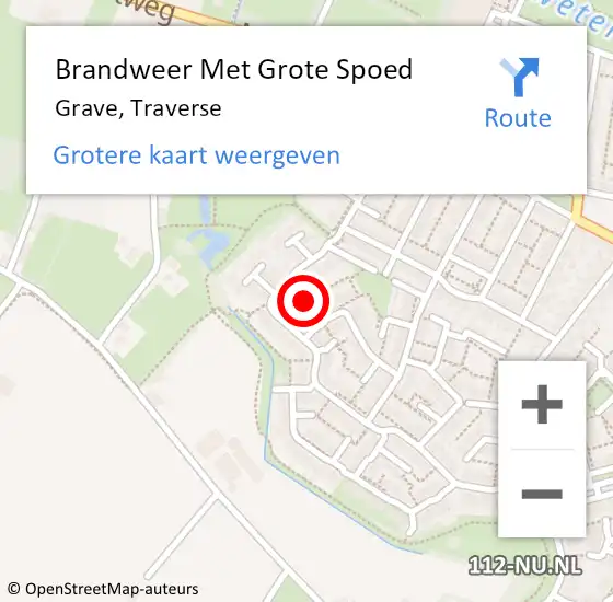 Locatie op kaart van de 112 melding: Brandweer Met Grote Spoed Naar Grave, Traverse op 17 juni 2021 08:49