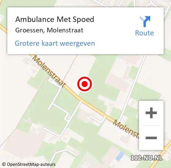 Locatie op kaart van de 112 melding: Ambulance Met Spoed Naar Groessen, Molenstraat op 17 juni 2021 09:02