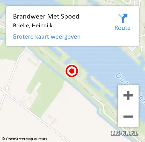 Locatie op kaart van de 112 melding: Brandweer Met Spoed Naar Brielle, Heindijk op 17 juni 2021 09:25