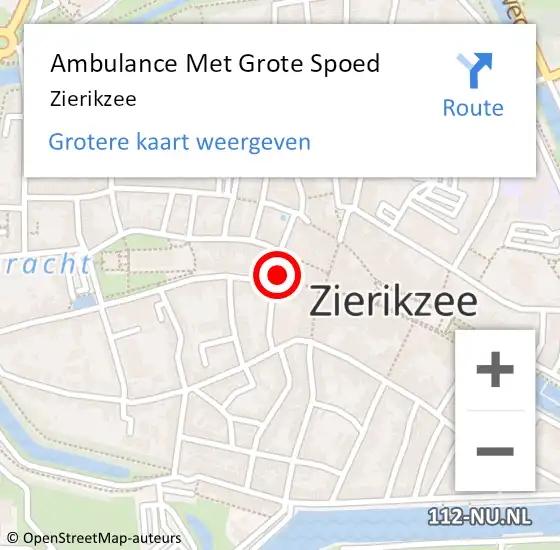 Locatie op kaart van de 112 melding: Ambulance Met Grote Spoed Naar Zierikzee op 17 juni 2021 10:01