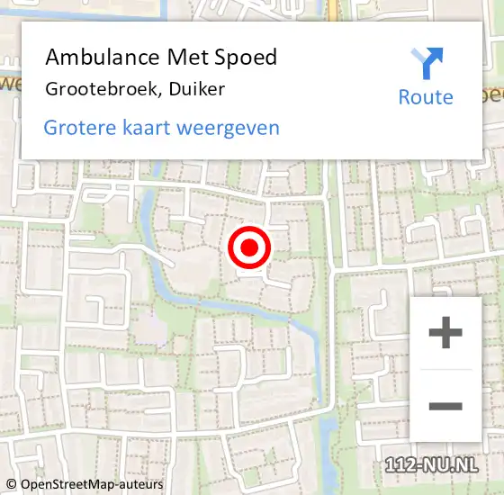 Locatie op kaart van de 112 melding: Ambulance Met Spoed Naar Grootebroek, Duiker op 17 juni 2021 10:28