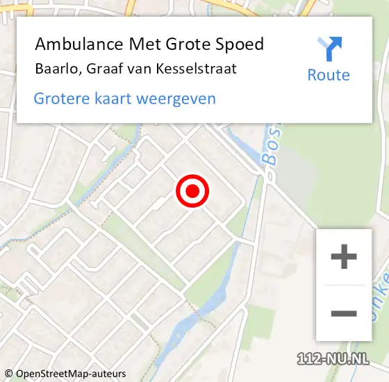 Locatie op kaart van de 112 melding: Ambulance Met Grote Spoed Naar Baarlo, Graaf van Kesselstraat op 17 juni 2021 10:37