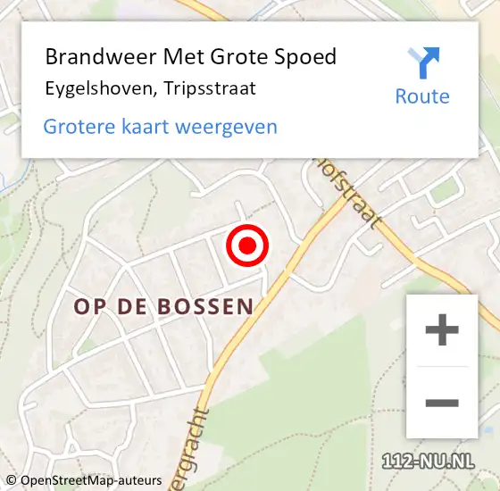Locatie op kaart van de 112 melding: Brandweer Met Grote Spoed Naar Eygelshoven, Tripsstraat op 17 juni 2021 10:41
