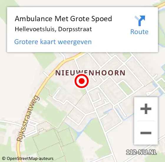 Locatie op kaart van de 112 melding: Ambulance Met Grote Spoed Naar Hellevoetsluis, Dorpsstraat op 17 juni 2021 11:11