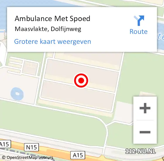 Locatie op kaart van de 112 melding: Ambulance Met Spoed Naar Maasvlakte, Dolfijnweg op 17 juni 2021 11:28