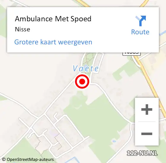 Locatie op kaart van de 112 melding: Ambulance Met Spoed Naar Nisse op 17 juni 2021 11:58