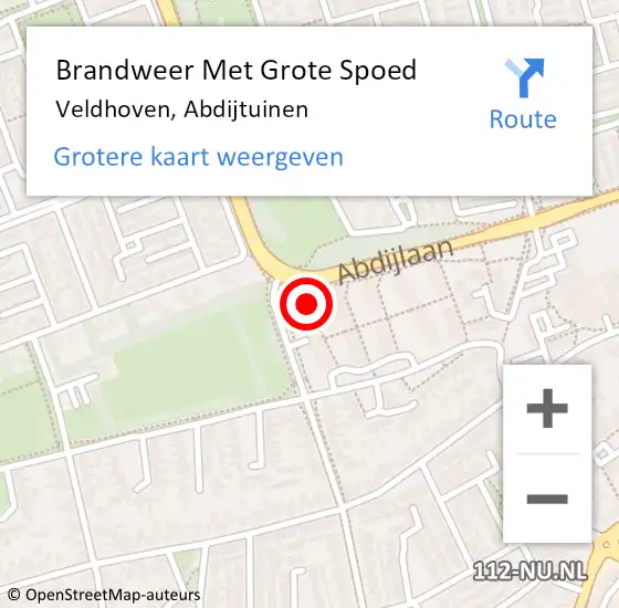 Locatie op kaart van de 112 melding: Brandweer Met Grote Spoed Naar Veldhoven, Abdijtuinen op 17 juni 2021 12:12