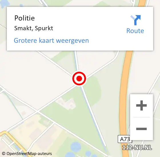 Locatie op kaart van de 112 melding: Politie Smakt, Spurkt op 17 juni 2021 12:25