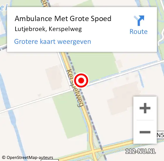 Locatie op kaart van de 112 melding: Ambulance Met Grote Spoed Naar Lutjebroek, Kerspelweg op 17 juni 2021 12:27