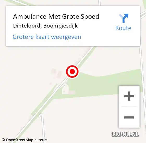Locatie op kaart van de 112 melding: Ambulance Met Grote Spoed Naar Dinteloord, Boompjesdijk op 17 juni 2021 12:36