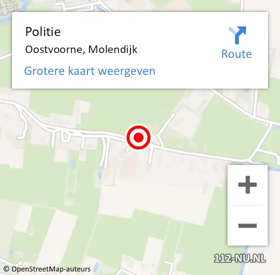 Locatie op kaart van de 112 melding: Politie Oostvoorne, Molendijk op 17 juni 2021 12:37