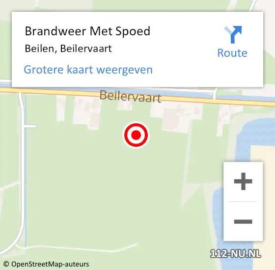 Locatie op kaart van de 112 melding: Brandweer Met Spoed Naar Beilen, Beilervaart op 17 juni 2021 13:09