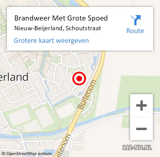 Locatie op kaart van de 112 melding: Brandweer Met Grote Spoed Naar Nieuw-Beijerland, Schoutstraat op 17 juni 2021 13:14