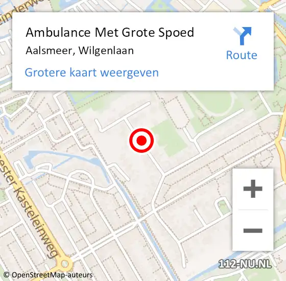 Locatie op kaart van de 112 melding: Ambulance Met Grote Spoed Naar Aalsmeer, Wilgenlaan op 17 juni 2021 13:24