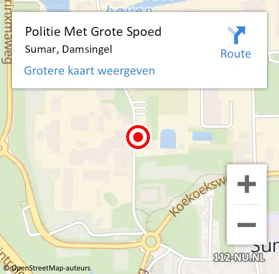 Locatie op kaart van de 112 melding: Politie Met Grote Spoed Naar Sumar, Damsingel op 17 juni 2021 13:42