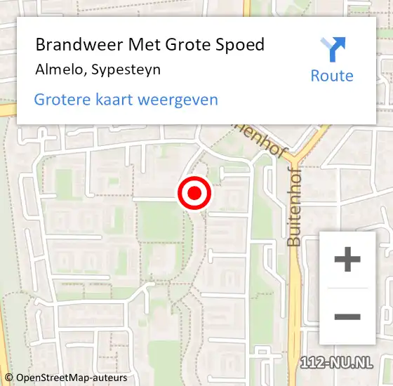 Locatie op kaart van de 112 melding: Brandweer Met Grote Spoed Naar Almelo, Sypesteyn op 17 juni 2021 13:48