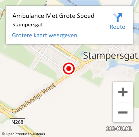 Locatie op kaart van de 112 melding: Ambulance Met Grote Spoed Naar Stampersgat op 17 juni 2021 14:05