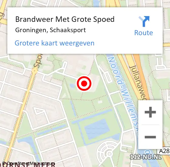 Locatie op kaart van de 112 melding: Brandweer Met Grote Spoed Naar Groningen, Schaaksport op 17 juni 2021 14:09
