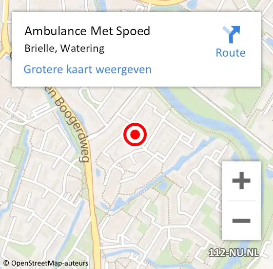 Locatie op kaart van de 112 melding: Ambulance Met Spoed Naar Brielle, Watering op 17 juni 2021 14:17