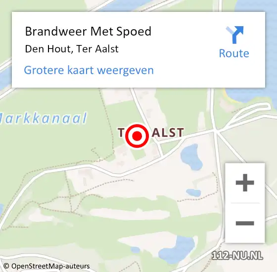 Locatie op kaart van de 112 melding: Brandweer Met Spoed Naar Den Hout, Ter Aalst op 17 juni 2021 14:59