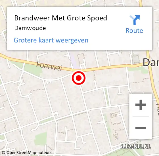 Locatie op kaart van de 112 melding: Brandweer Met Grote Spoed Naar Damwoude op 13 juni 2014 15:20