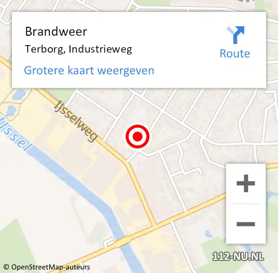 Locatie op kaart van de 112 melding: Brandweer Terborg, Industrieweg op 17 juni 2021 15:19