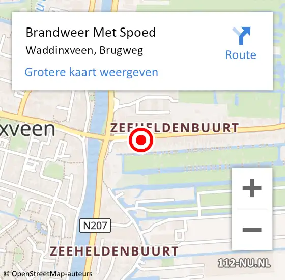 Locatie op kaart van de 112 melding: Brandweer Met Spoed Naar Waddinxveen, Brugweg op 17 juni 2021 15:20