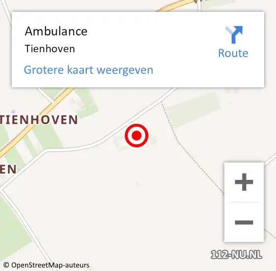 Locatie op kaart van de 112 melding: Ambulance Tienhoven op 17 juni 2021 15:24