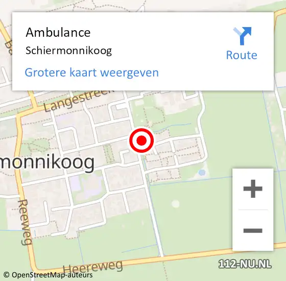 Locatie op kaart van de 112 melding: Ambulance Schiermonnikoog op 17 juni 2021 15:32